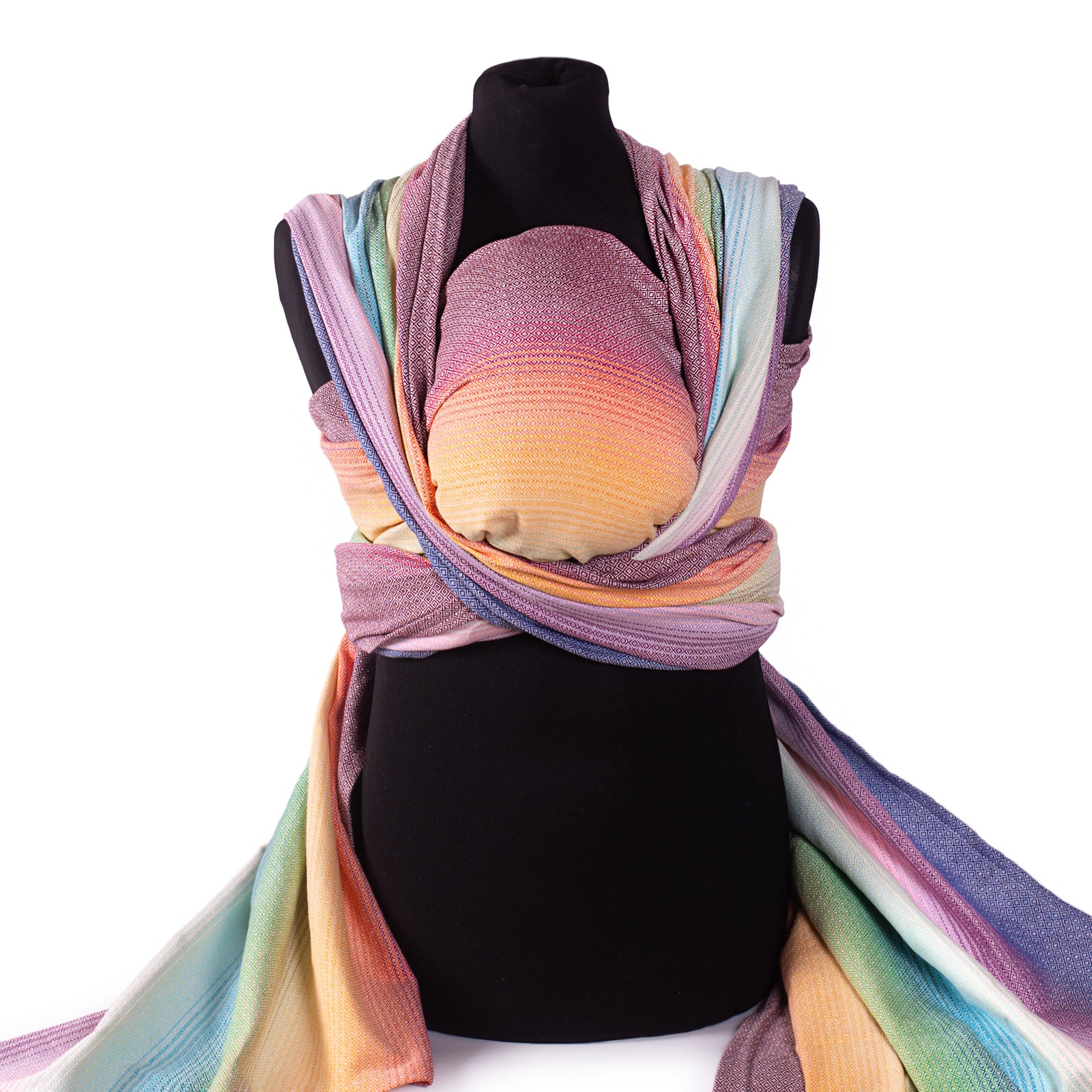 Baby wrap Diamond Rainbow by Risaroo - recycled cotton