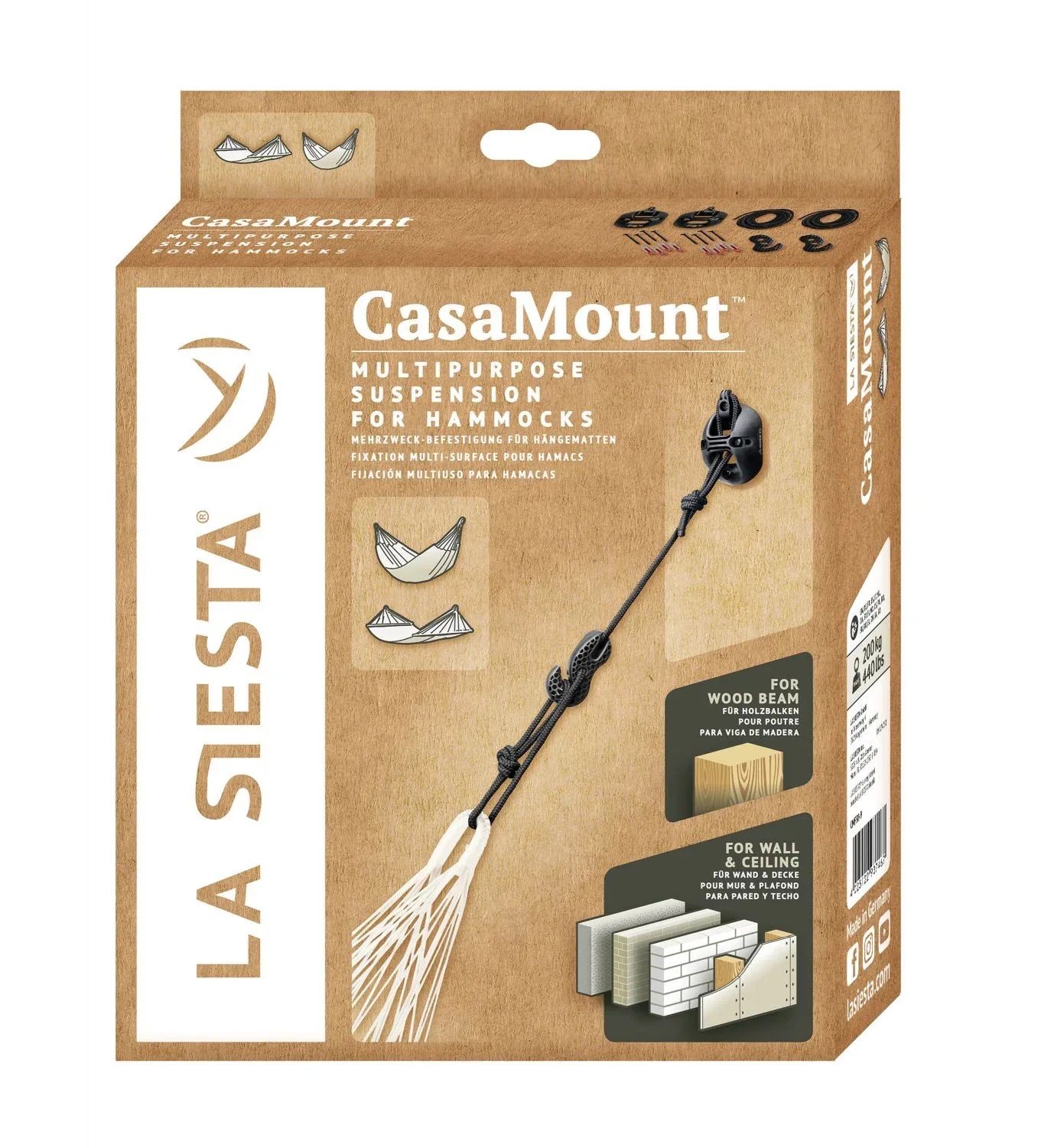 Befestigungsset für Hängematten CasaMount Black - Girasol GbR